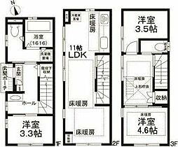 牡丹1丁目戸建 3LDKの間取り