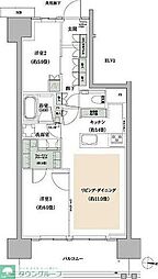 ザ・パークハウス亀戸九丁目 4階2LDKの間取り