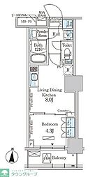 パークアクシス錦糸公園 3階1LDKの間取り
