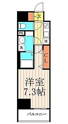トラディティオ門前仲町 13階1Kの間取り