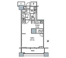 ＴＨＥ　ＴＯＫＹＯ　ＴＯＷＥＲＳ　ＭＩＤＴＯＷＥＲ 18階ワンルームの間取り