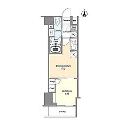 アジュールテラス東陽町 1階1DKの間取り