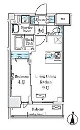 ディームス東陽町II 7階1LDKの間取り