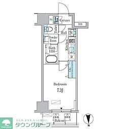 リビオメゾン両国ノース 9階1Kの間取り