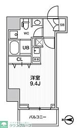 グラシアプレイス曳舟 ワンルームの間取図画像
