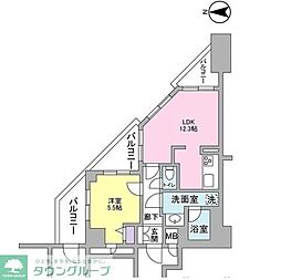 ラフィーネデュオ 1LDKの間取図画像