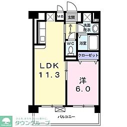 横網リバーイースト 1LDKの間取図画像