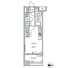 パークキューブ亀戸 ワンルームの間取図画像