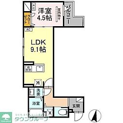 セレスティア大島 1LDKの間取図画像
