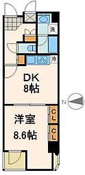 RESIDIAIRIYA 1LDKの間取図画像