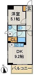 パークキューブ上野 ワンルームの間取図画像