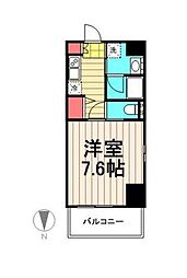クレイシア門前仲町 1Kの間取図画像
