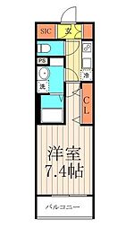 トラディティオ門前仲町 1Kの間取図画像