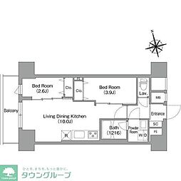 コンフォリア・リヴ南砂町EAST 2LDKの間取図画像