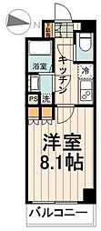 プレール・ドゥーク東陽町 1Kの間取図画像
