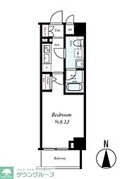 グランドコンシェルジュ亀戸 1Kの間取図画像