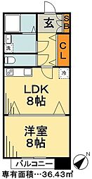 リリックコート平井橋 1LDKの間取図画像