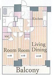 WコンフォートタワーズEAST 2LDKの間取図画像