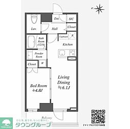 AlphaPrime東陽町 1LDKの間取図画像