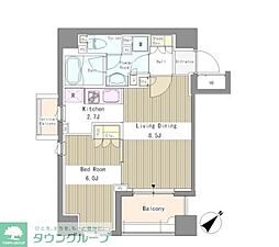 リベルテ月島 1LDKの間取図画像
