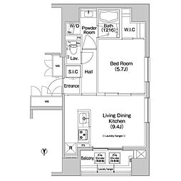 COMFORIA錦糸町 1LDKの間取図画像