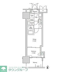 ブルックサイドレジデンス木場 2Kの間取図画像