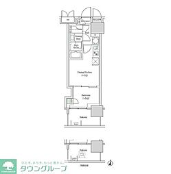 ブルックサイドレジデンス木場 1DKの間取図画像