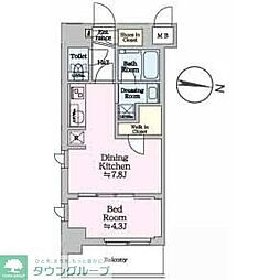 ワンルーフレジデンス亀戸 1DKの間取図画像