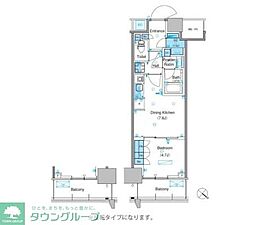 パークアクシス豊洲キャナル 1DKの間取図画像