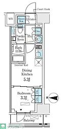 ベルファース錦糸町South 1DKの間取図画像