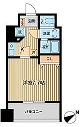 プライムアーバン門前仲町 1Kの間取図画像
