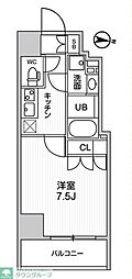 ガリシア森下5 1Kの間取図画像