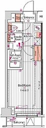 ARTESSIMOREVE 1Kの間取図画像