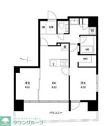 リテラス押上 2DKの間取図画像