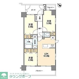 ジニア浅草 3LDKの間取図画像