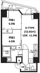 S-レジデンス蔵前 2LDKの間取図画像