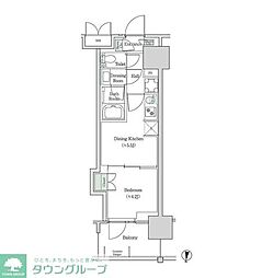 ブルックサイドレジデンス木場 1DKの間取図画像