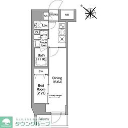 コンフォリア・リヴ茅場町 1LDKの間取図画像