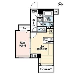プレール・ドゥーク錦糸町5 1LDKの間取図画像