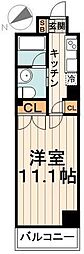 プラティーク清澄白河 1Kの間取図画像