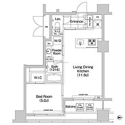 コンフォリア新川 1LDKの間取図画像