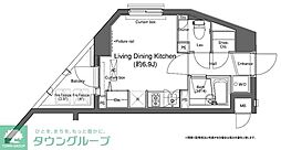 プラウドフラット門前仲町2 ワンルームの間取図画像