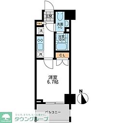 CASSIA押上 1Kの間取図画像