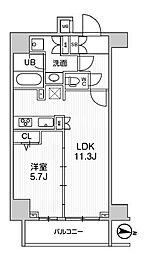 ジェノヴィア三ノ輪スカイガーデン 1LDKの間取図画像
