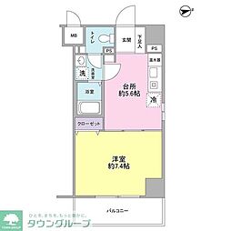 ヴェルデ東日本橋 1DKの間取図画像