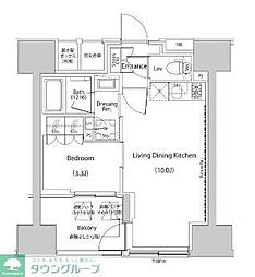 ザ・パークハビオ人形町レジデンス 1LDKの間取図画像