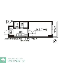 ローズウッド・ハイツ門前仲町 1Kの間取図画像