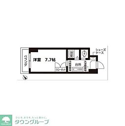 ローズウッド・ハイツ門前仲町 1Kの間取図画像
