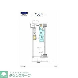 プラウドフラット菊川 1Kの間取図画像