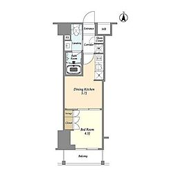 AZURETERRACE東陽町 1DKの間取図画像